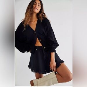 Free People Found my Friend Cardigan Black Small